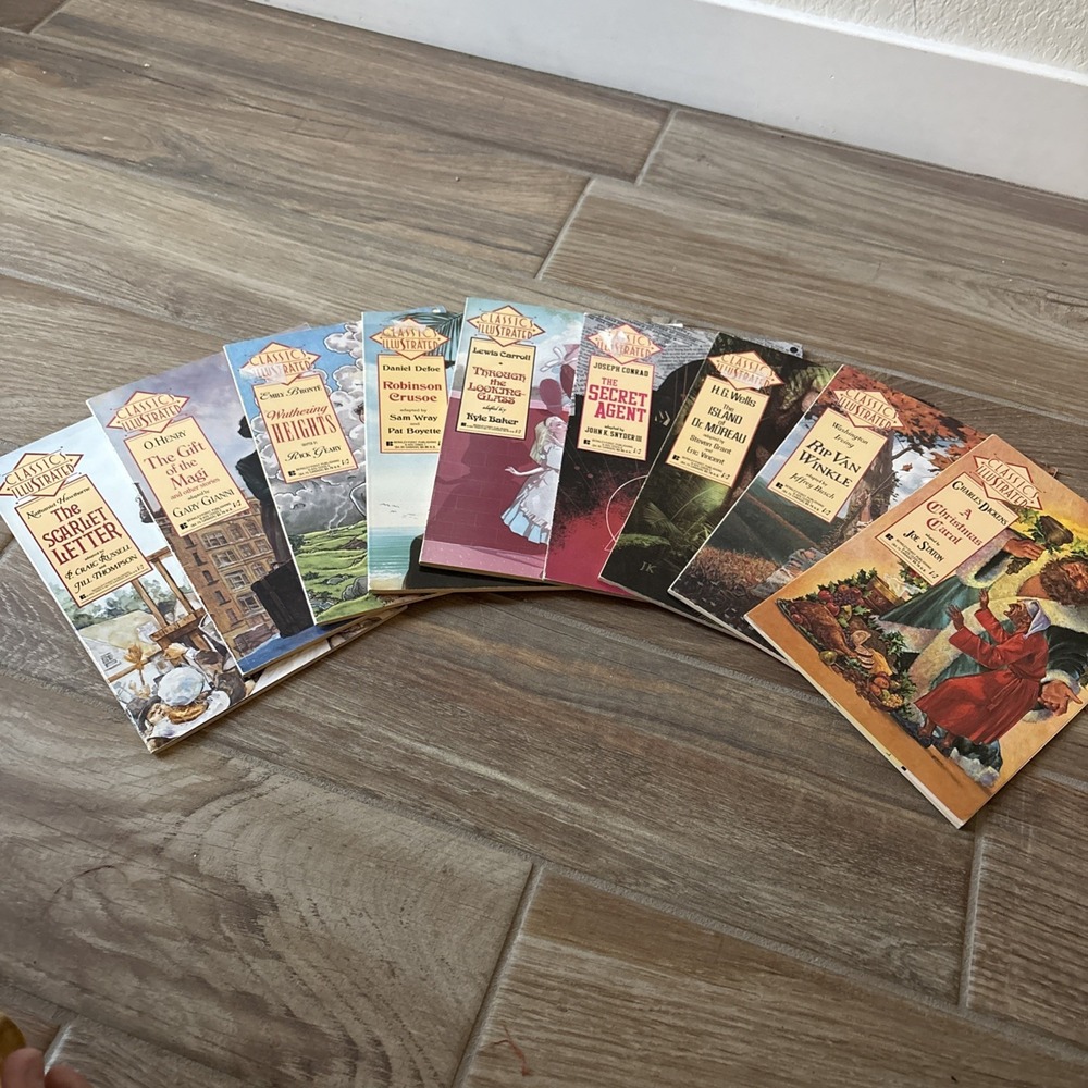 Lot Of 9 Classics Illustrated Comic Books Copyright 1990, 1991